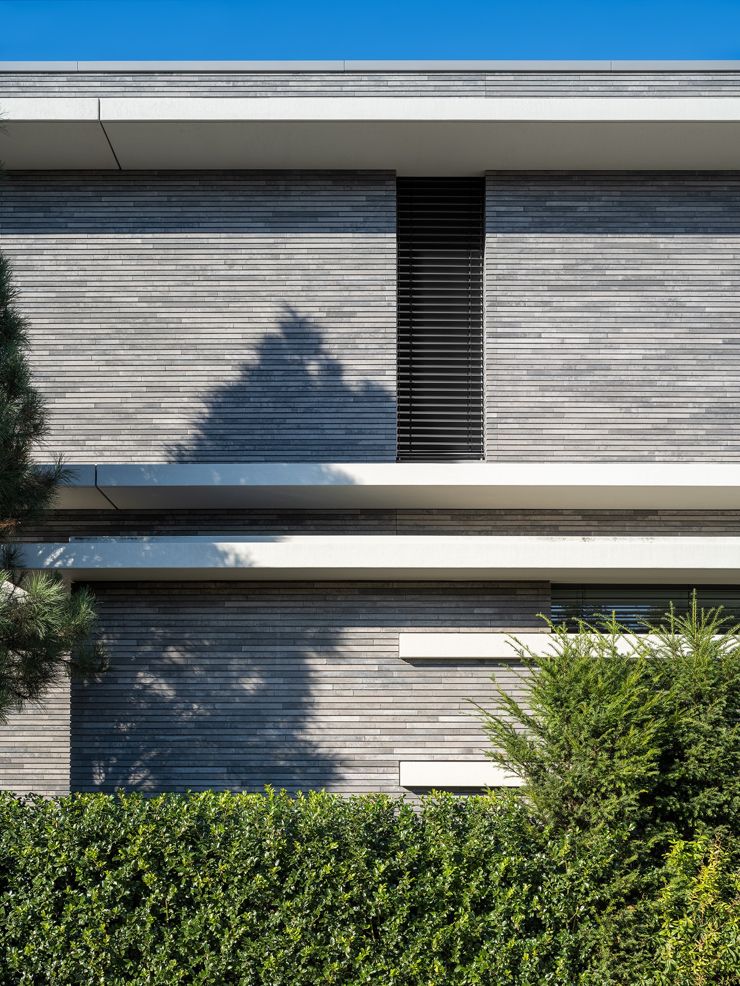 Detailfoto van metselwerk op de gevels van Villa WU