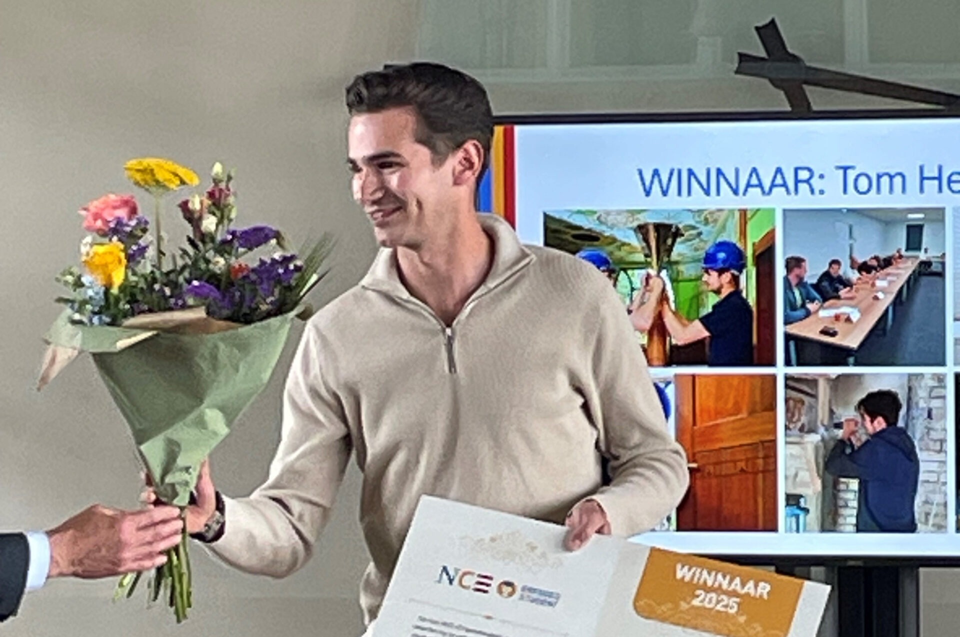Medewerker van Van Dinther Tom Herijgers ontvangt NCE Erfgoedstudent van 2025 prijs