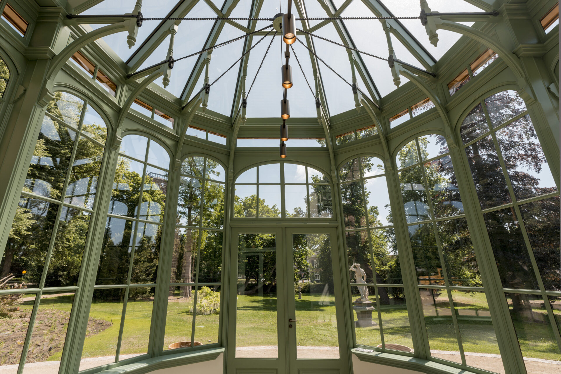 Detailfoto van binnenzijde orangerie in Hoofdhuis Zionsburg