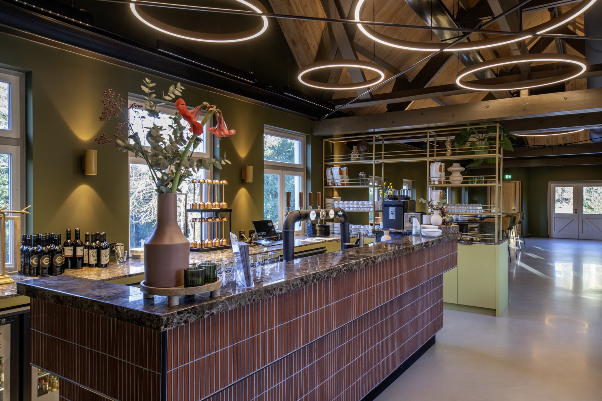 Bar in het restaurant van het Jachtslot Mookerheide