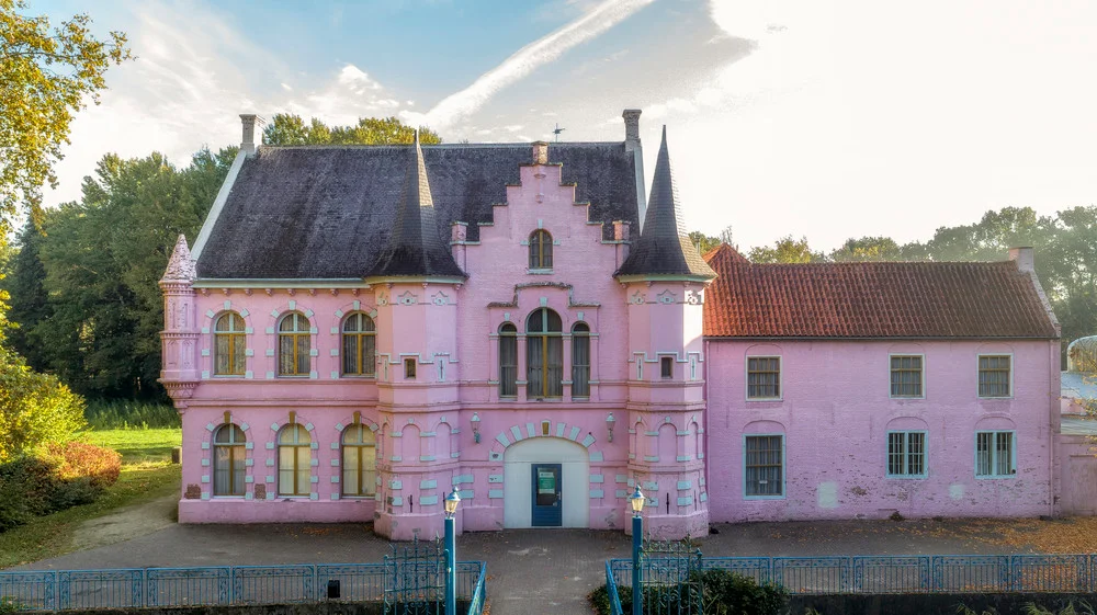 Gevel van Kasteel d’Oultremont tijdens renovatiewerkzaamheden